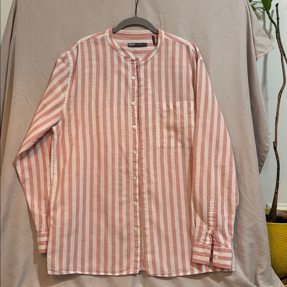 GAP Tops - Pink and White Button-Up Shirt